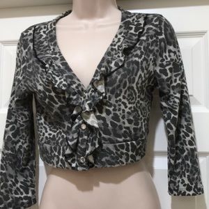 Julie’s Closet Animal Print Cropped Cardigan Size L